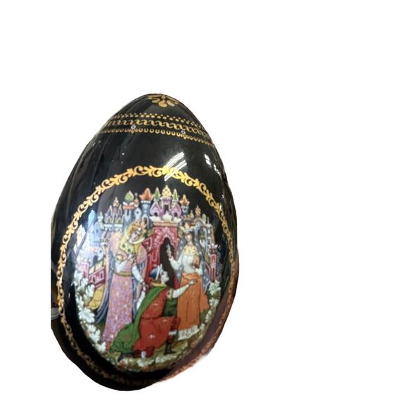 Masters of Palekh Russian Porcelain Egg Ruslan & Ludmilla Fairy Tale Set Of 4 - Picture 3 of 16